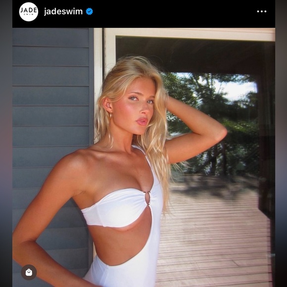 Jade Swim NWT Avery One-Shoulder Asymmetric One Piece Swimsuit White Small - Picture 6 of 9